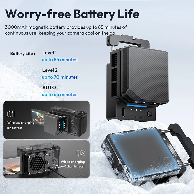 Camera Cooler Ulanzi CU01 Thermostatic Semiconductor Camera Cooler for Sony ZV-1 FX30 A7S3 Canon SX70 Nikon Z30 LUMIX FUJIFILM