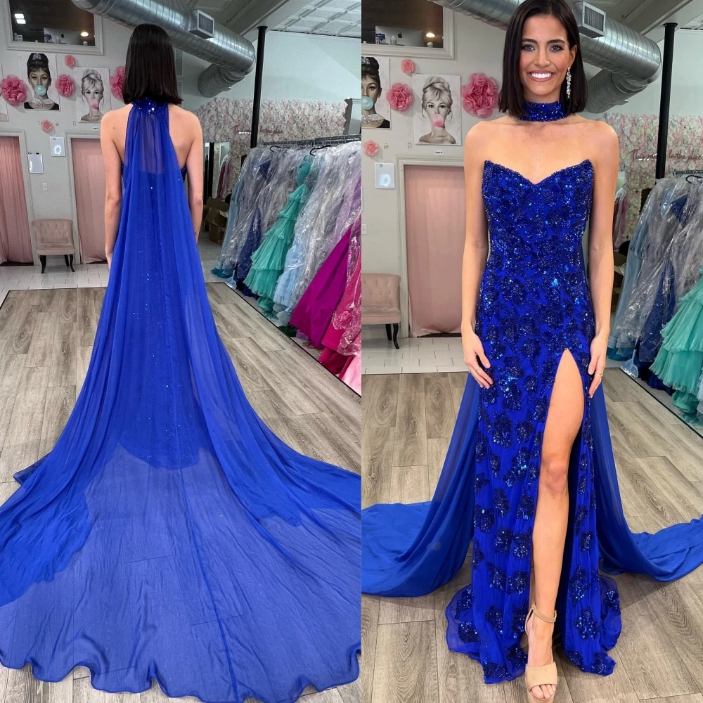

Jiayigong Exquisite Prom High Quality Strapless A-line Gown Celebrity es Paillette Satin Custom