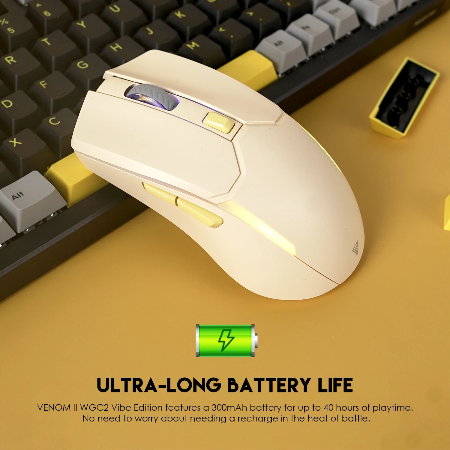 Wireless Mouse FANTECH VENOM II WGC2 Huano 20 million Switch 2.4Ghz 4000DPI Pixart 3220 for PC Laptop