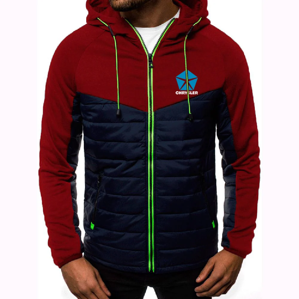 Chrysler 2023 Men's Printing Fashioning Winter Thickening keep Warm Cotton Jackets Zipper Hoodies Casual comfort popular Coat