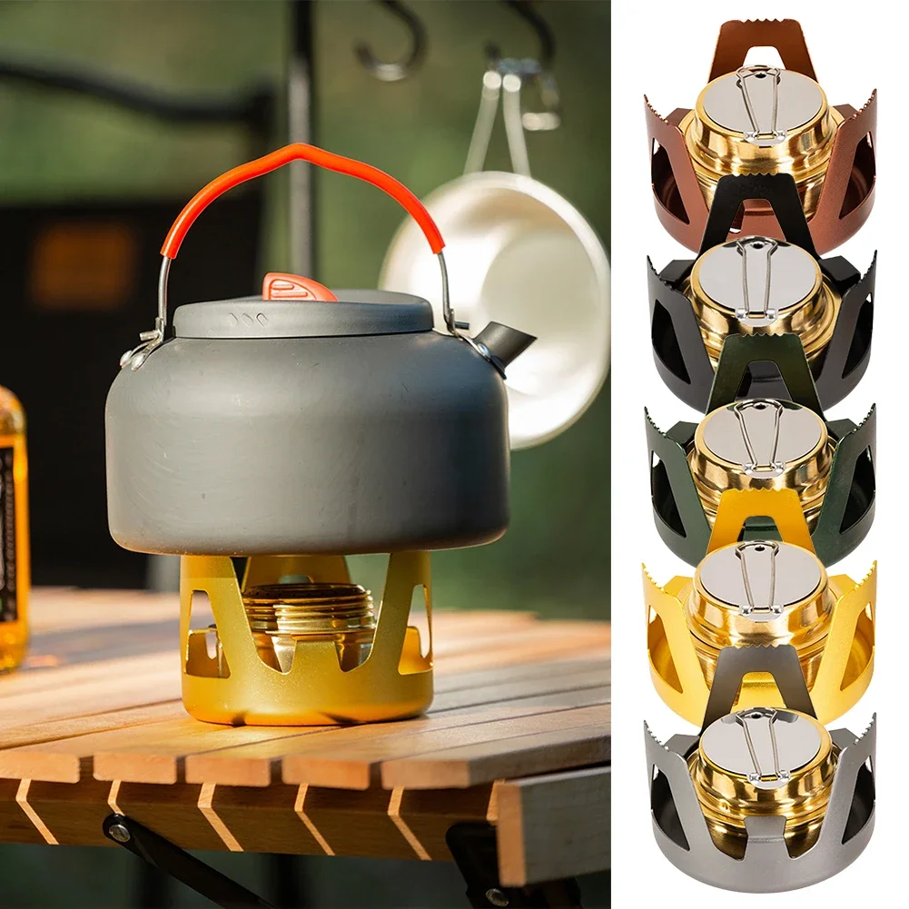 1PC Portable Mini Alcohol Stove Outdoor Camping Stove Adjustable Flame Picnic Barbecue Fishing with Aluminum Alloy Structure