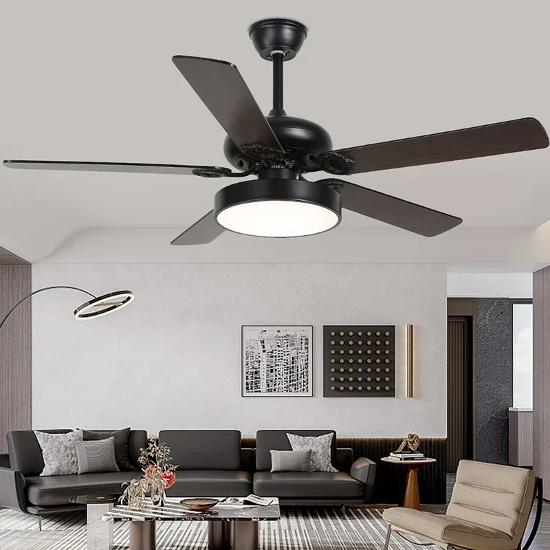 APRIL European Luxury LED Fan Light American Retro Living Room Restaurant Bedroom Ceiling Fan Light Remote Electric