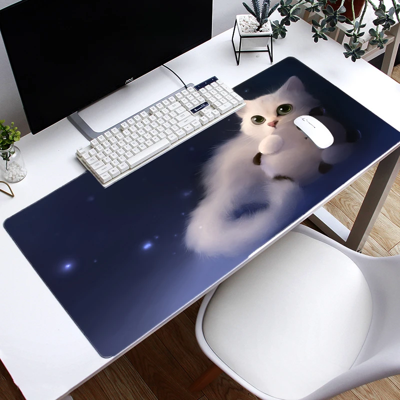 

Cute Cat Mouse Pad Gamer Large HD Home Custom MousePads Desk Mats Anti-slip Carpet Laptop Gamer Soft Mouse Mat Desktop Mouse Pad