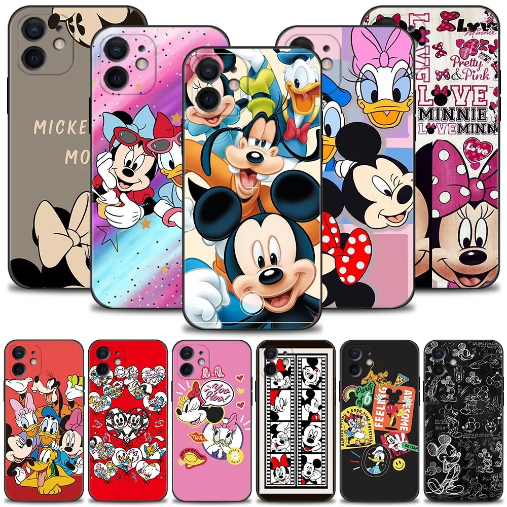 Funda de teléfono con cuerda líquida para Apple iPhone 14, 13, 12 Mini, 11  Pro, XS, MAX, XR, X, 8, 7, 6S, SE Plus, Mickey, Minnie Mouse, Love, Capa  Core Fivean unisex