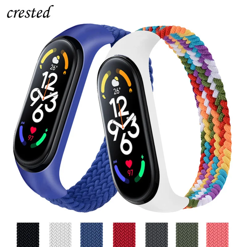 Bracelet for Mi band 6 Strap Nylon Braided Solo Loop pulseira bracelet Miband4 Miband5 Wristband xiaomi Mi band 3 4 5 6 7 strap