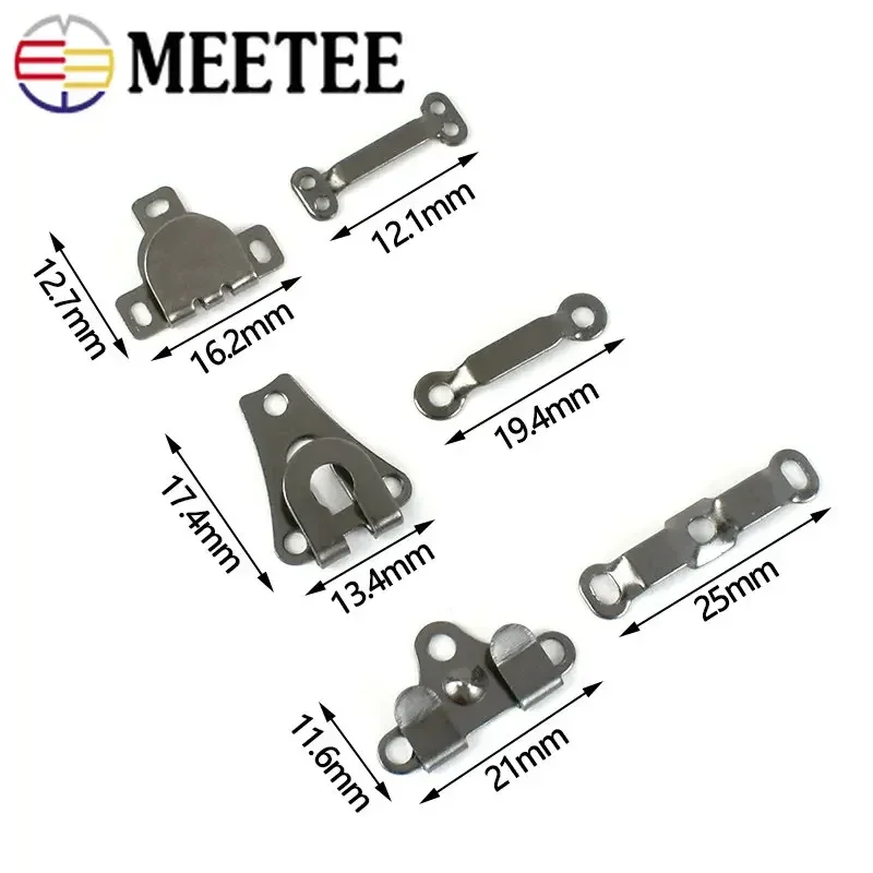Meetee Metal Invisible Garment Hooks and Eye Trousers Jeans Clothes Adjust Clasp Buckle Hanger Sewing Closure Accessories 50Sets