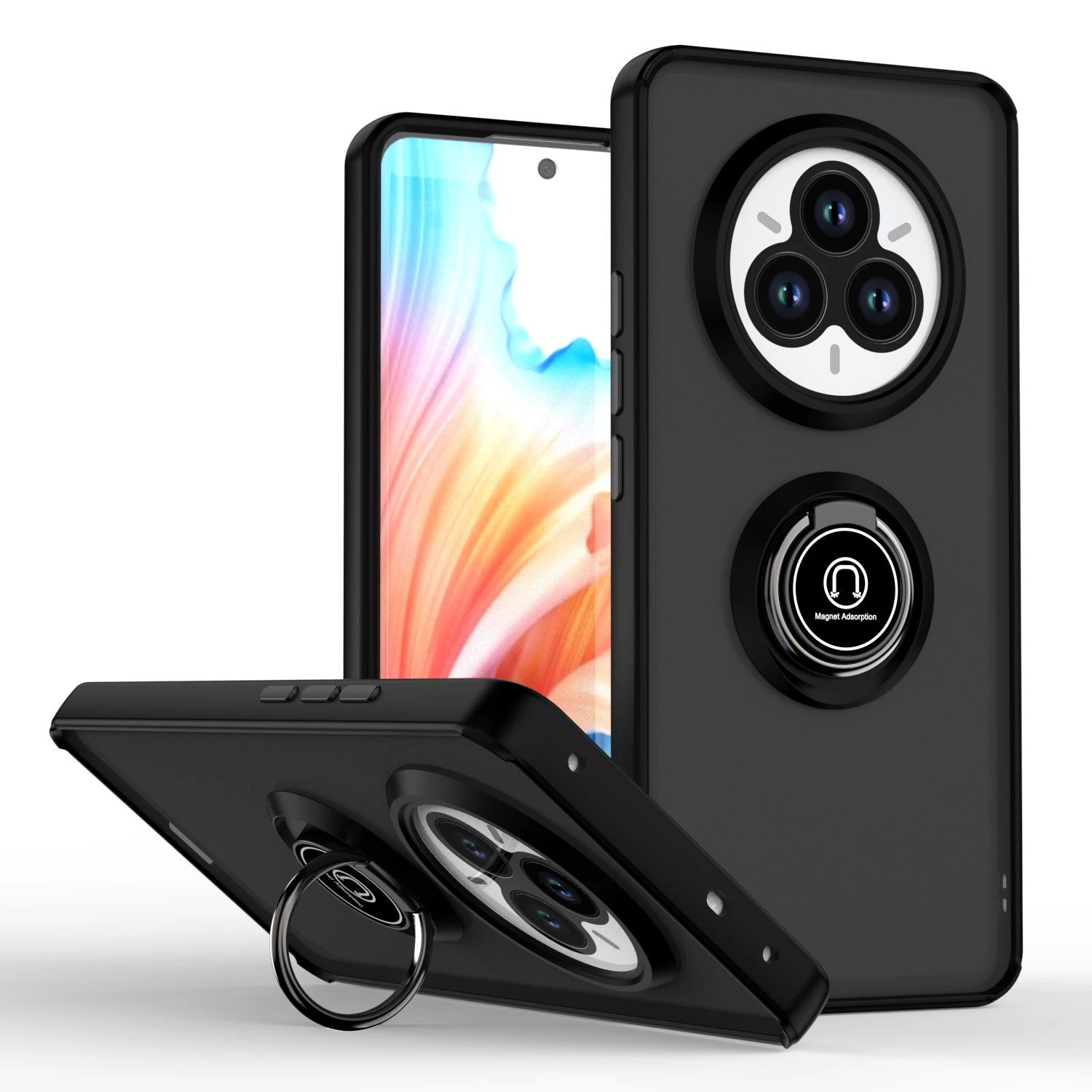 Armor Matte Shockproof Case with Ring Magnetic Stand Holder