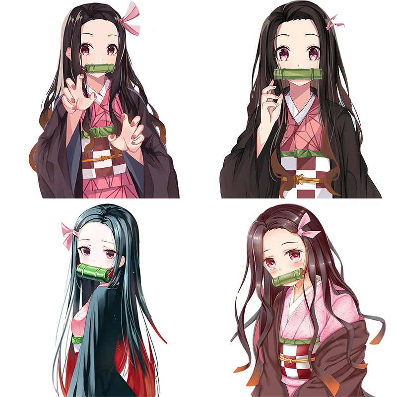 Tre Ratels Cdm82 Demon Slayer Nezuko Kamado Peeking Anime Vinyl Pvc Decal Per Parete Laptop Car Hood