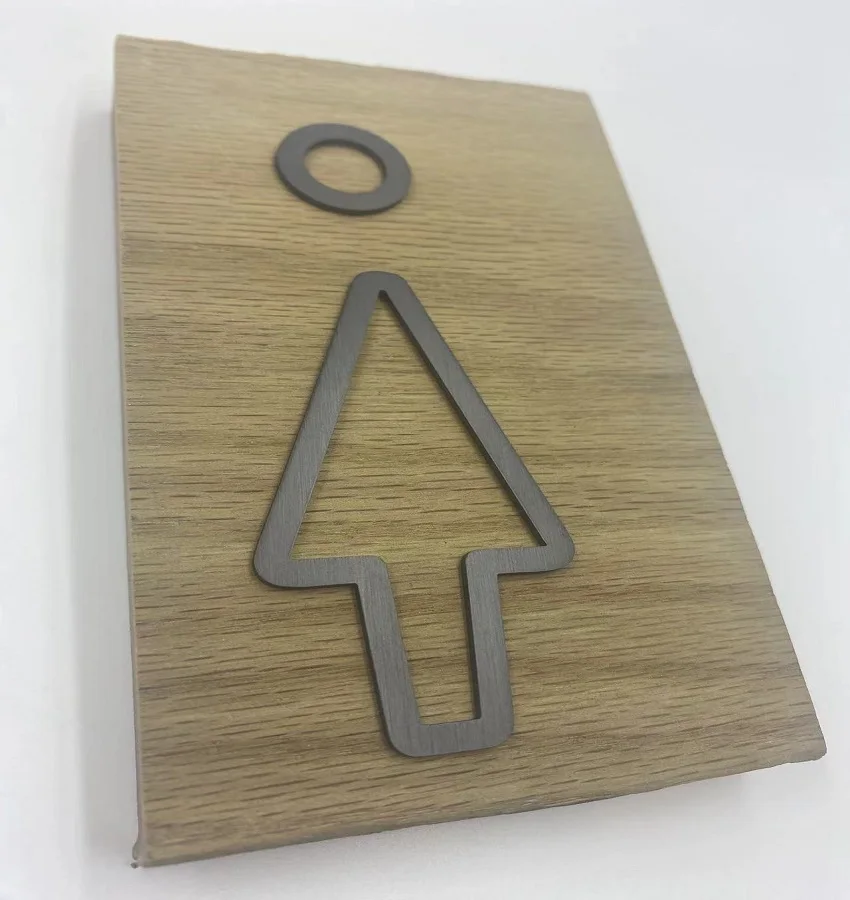 Black brushed stainless 3D Hotel toilet Man & Woman Toilet Sticker WC Door Sign Decals Toilet Signs Restroom