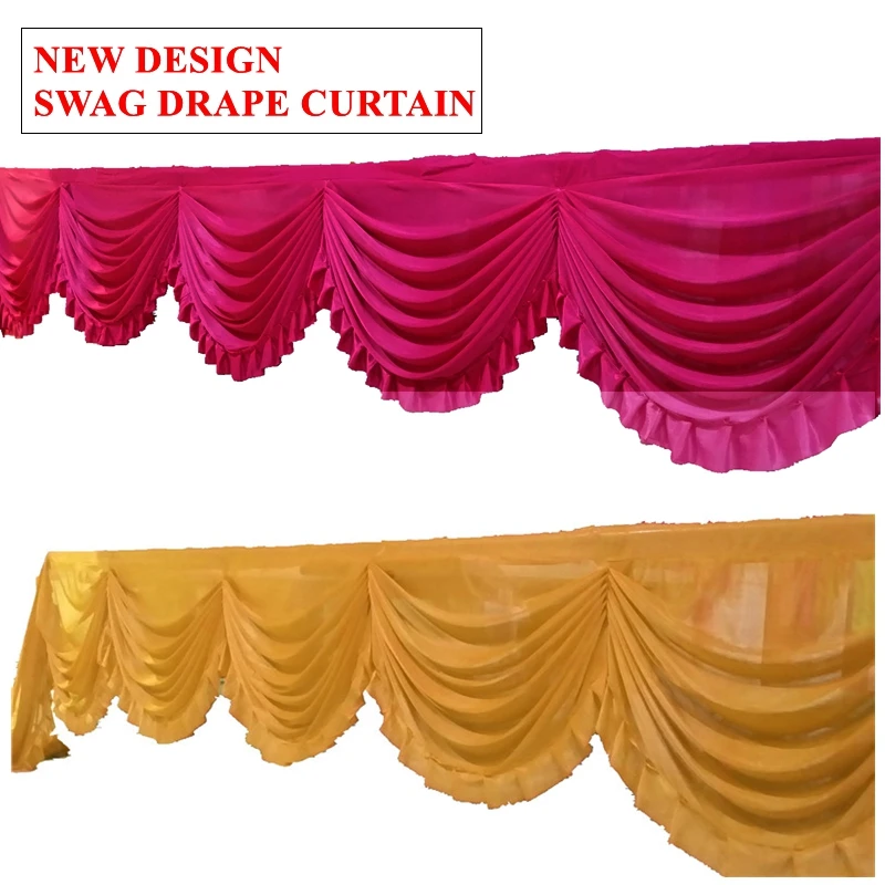 

HOT Sale Ice Silk Swag Drape Valance Fir For Backdrop Curtain Wedding Stage Background Decoration
