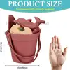 Silicone Toys Set Collapsible Sand Toys Travel Sand Box Toys Sand Bucket Shovel and3D Marine Theme Molds for Summer Outdoor Toys 2
