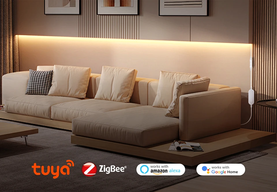 Description Picture 2 of itemTuya Zigbee WiFi Neon RGB/Single Color LED Strip Light Dimmable 5V USB LED Lights Ribbon For Smart Gateway Hub Alexa Google Home