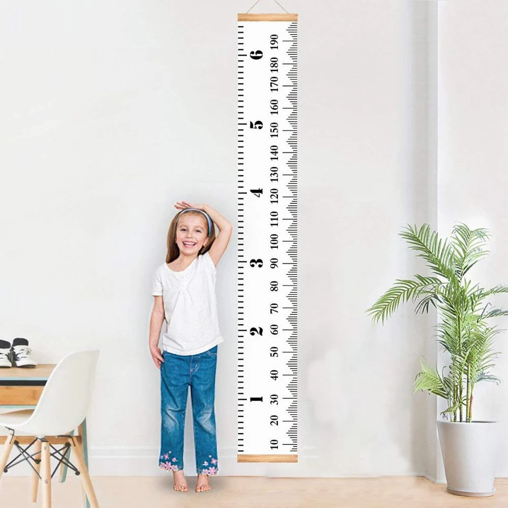 1pc Handing Ruler Wall Decor for Kids,Baby Growth Height Chart, Canvas Removable Height Growth Chart ,Children's Room Decor