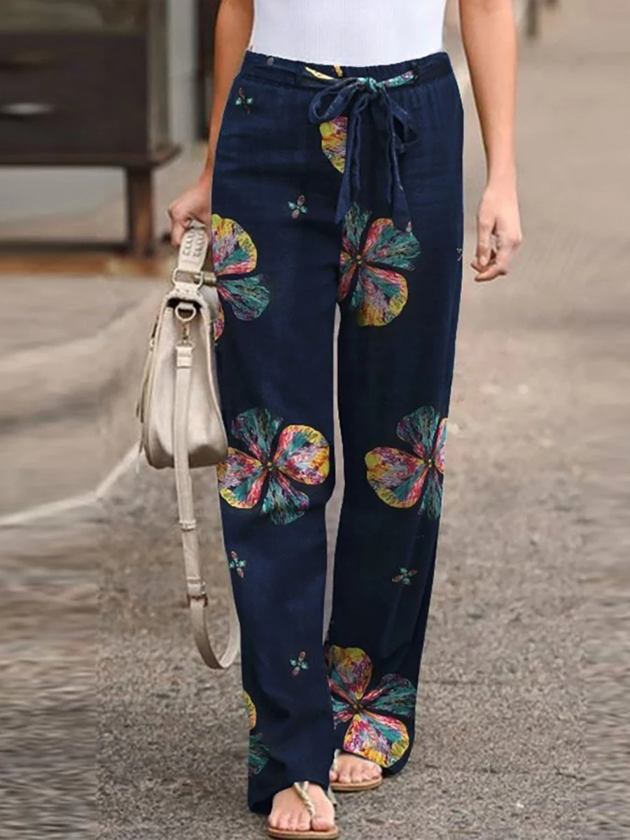 

2023 Summer Women's Harajuku Retro Fashion Casual Pants Cute Sexy Fashion Straight Leg Pants Large Japanese Street Pants