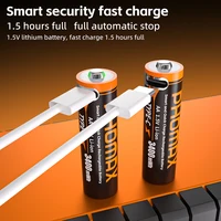 PHOMAX Rechargeable Batteries AA 3400mWh AAA 666mWh Lithium-Ion Battery 1.5V AA/AAA Cell for Clocks Mice Computers Toy Remote 1