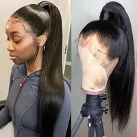 360 dentelle avant perruques cheveux humains pré plumé droite dentelle avant perruques cheveux humains pleine dentelle perruques de cheveux humains pour les femmes noires 4