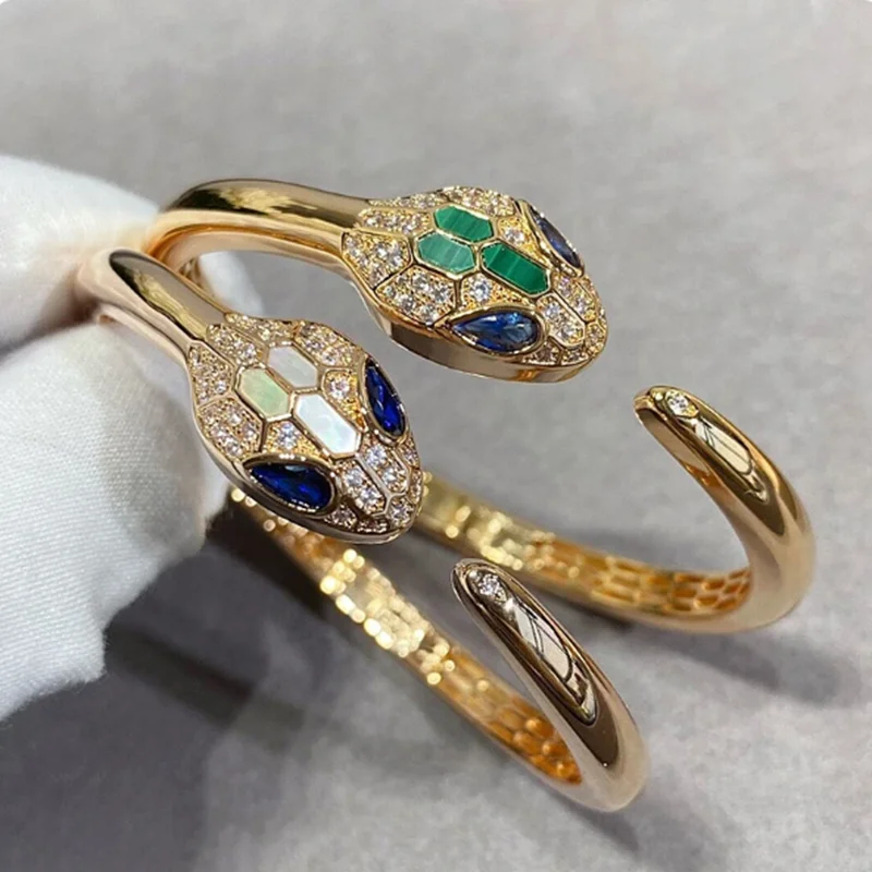 

Snake Shape Bracelet Women's High-frequency Rose Gold Inlay High-end Fashion Luxury Brand Jewelry