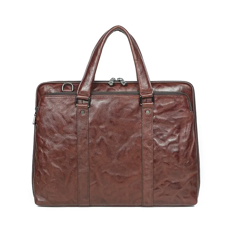 Classic Genuine Leather Briefcase for Men - Business Handbag for Commuting and Casual Occasions
