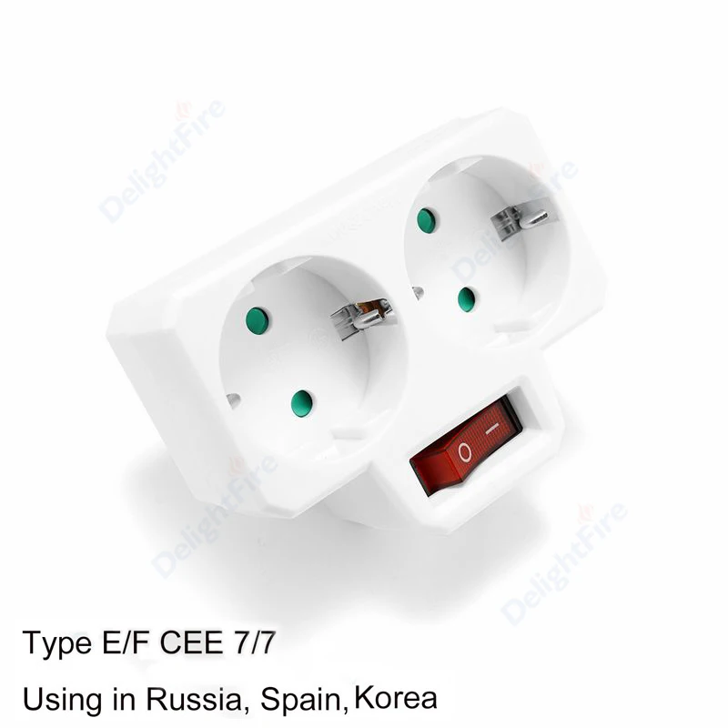 EU Extend Socket With ON/OFF Switch 4.8mm Plug Germany Standard ...