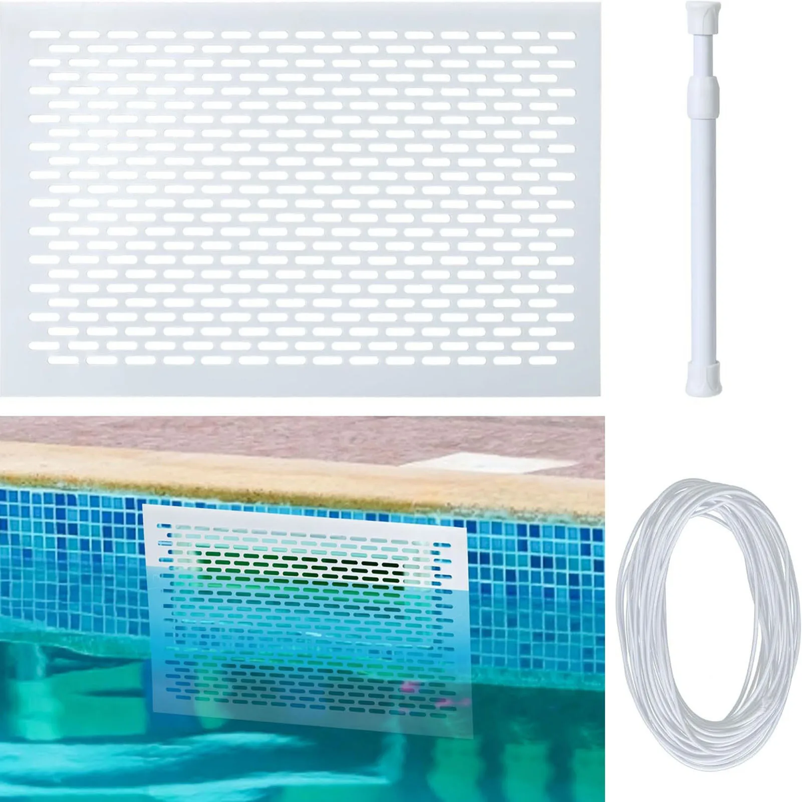 Skimmer Guard Kit Pool Leaf Catcher Spring Action Net System Protective Prevent Debris Blockage Easy Assembly White