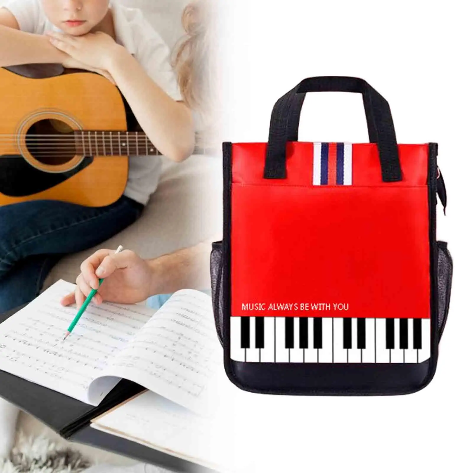 

Сумка для пианино и книг, сумка из органической ткани, сумка через плечо, сумка для занятий пианино для женщин, друзей, учителей, музыки, подарки для детей