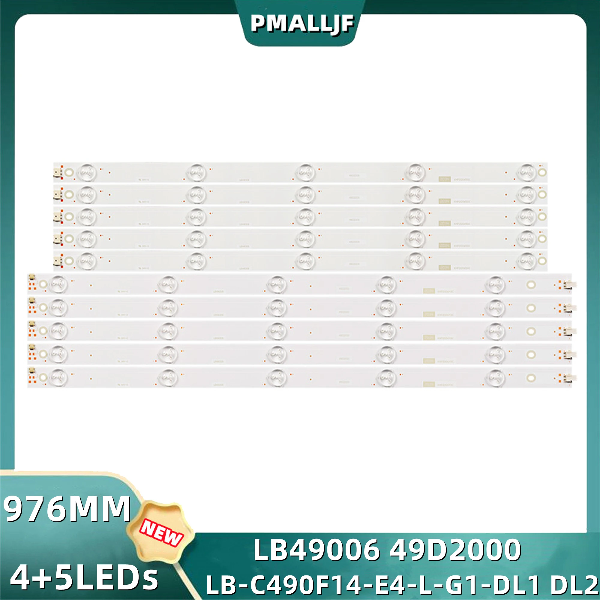 Conjunto Tira Conduzida Le49a509 Le49a6r9 Lb49006 49d2000 Lb-c490f14-e4-l-g1-dl1 Dl2 Khp200650c Khp200650b Khp200649b C490f15-e2-l 10 Peças