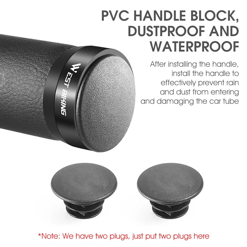 WEST BIKING Bicycle Microfiber Leather Handlebar Grips Shock Absorption Anti-Slip Mountain Bike Handle Bar Grips MTB Accessories