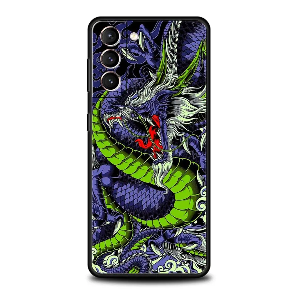 Mystical Dragon Soft Black Phone Cover