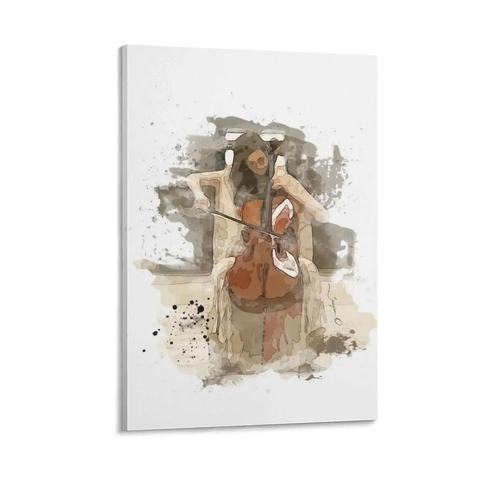 

WATERCOLOR CELLIST Canvas Painting stickers & posters aesthetic room decoration anime poster wall frame for living room