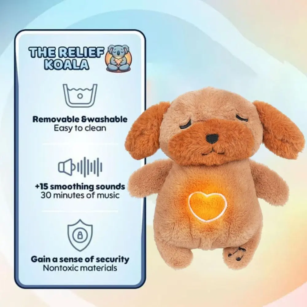 with Breathing Movement Soothing Sleeping Toy Baby Rattle and Teething Toy with Music Musical Stuffed Baby Doll