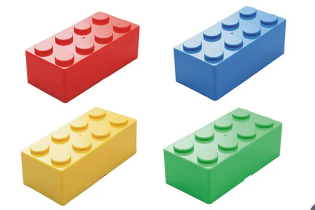 Boîte de rangement de blocs de construction, organisateur de bureau pour articles divers, bijoux, maquillage, papeterie, gain de place, conteneur de rangement de bureau 6