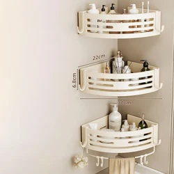 No-Drill Double Layer Bathroom Shelf - Metal Corner Rack for Shampoo and Toiletries (3 pcs with bar)