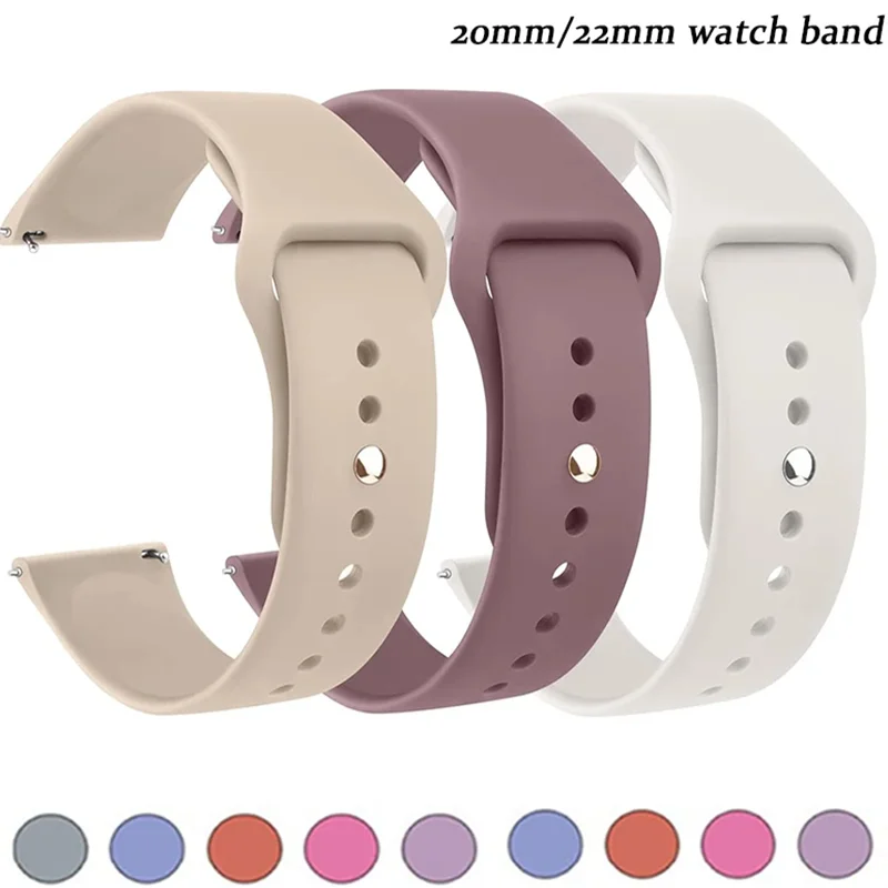 Cinturino In Silicone Per Samsung Galaxy Watch 4/5/5 Pro/Classic/Active 2/Gear S3 Frontierbracciale Huawei Gt 2/2E/3 Pro 20Mm 22Mm Band