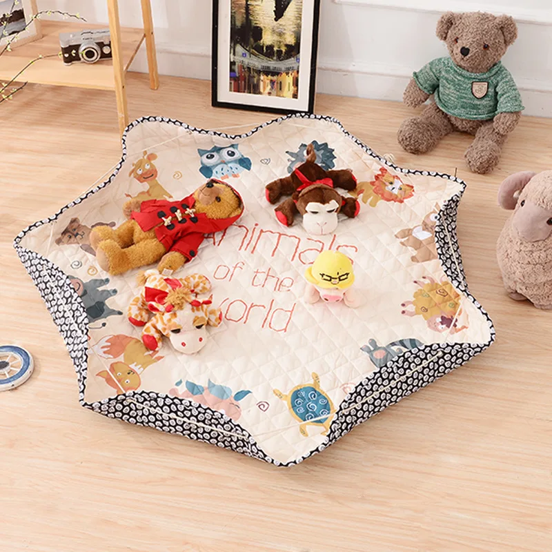 

Thicken Infant Crawling Mat Cartoon Children Toy Storage Bag Doll Organizer Bag Outdoor Play Mat Picnic Camping Floor Pad