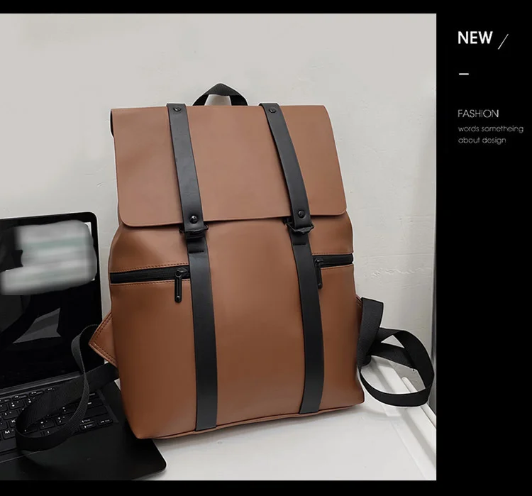 Studentski ruksak Novi trend Insen serije Ruksak za parove Poslovni ležerni jednostavni ruksak od umjetne kože za računalo_voghion.com