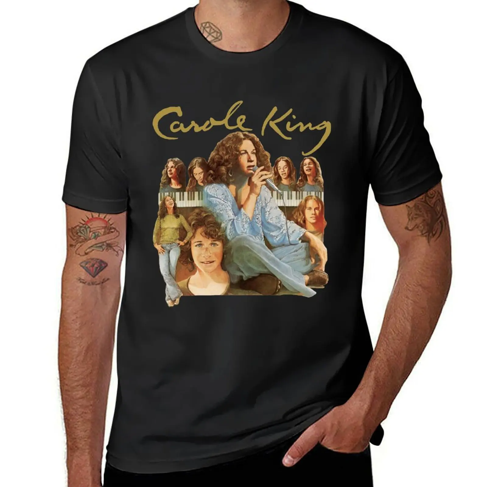 

Футболка Carole King, простая блузка, корейская мода для мальчика, футболки для мужчин, хлопок