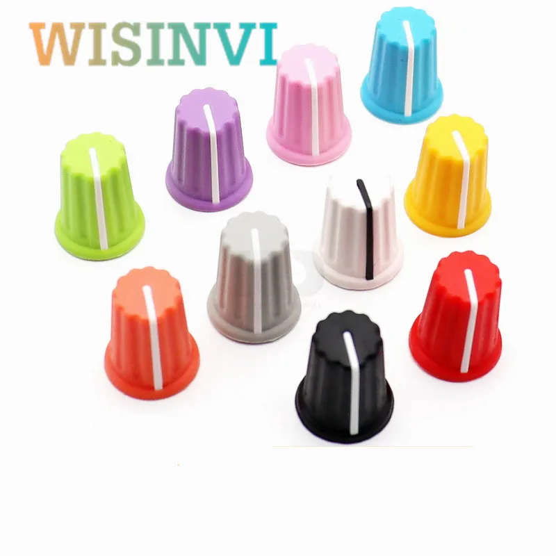 

5PCS Color Rubber Half Shaft Knob Diameter 16 mm Height 19mm Rubber Potentiometer Knob 180 Degree D-Shaped Inner Hole 6mm