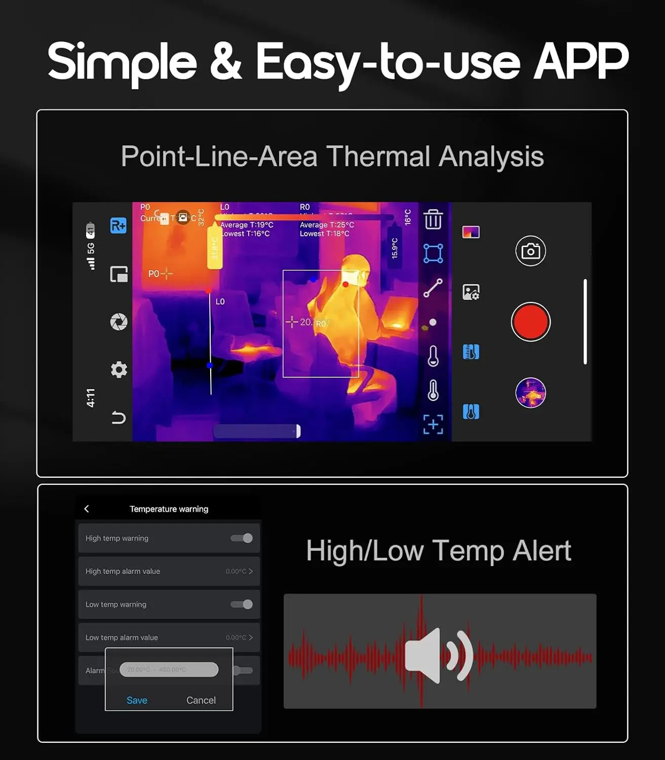 Thermal Camera with USB-C iOS & Android Device, 320x240 Super Resolution, 160x12