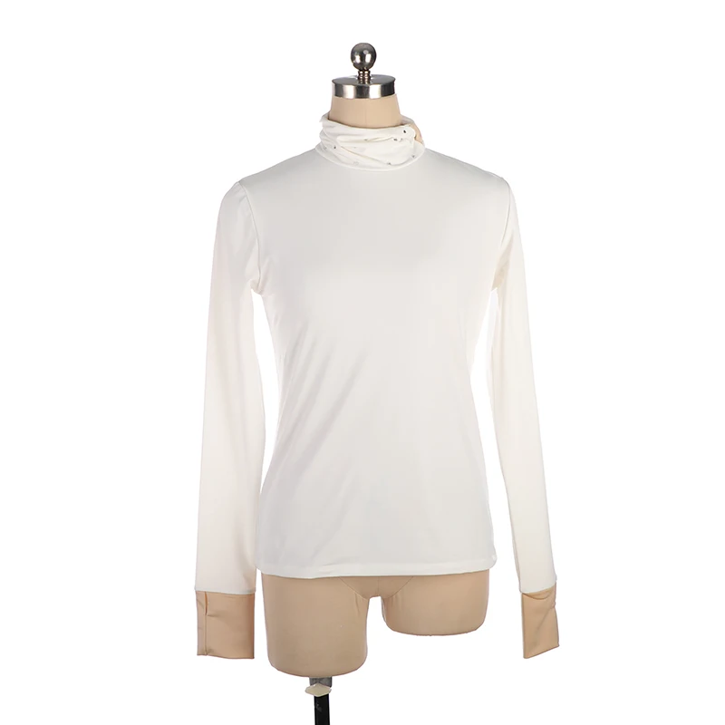 Women Adult Training Competition Figure Skating T shirt Patinaje Artistic Gymnastics Warm Fleece Top