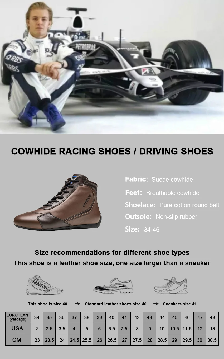 Genuine Leather Karting Racing Shoes Men Women Go Kart Car Driving Shoe FIA Approved Classic Retro Motorcycle Riding Boots