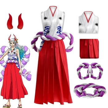 Yamato Cosplay Costume - One Piece Kimono, Skirt, and Wig