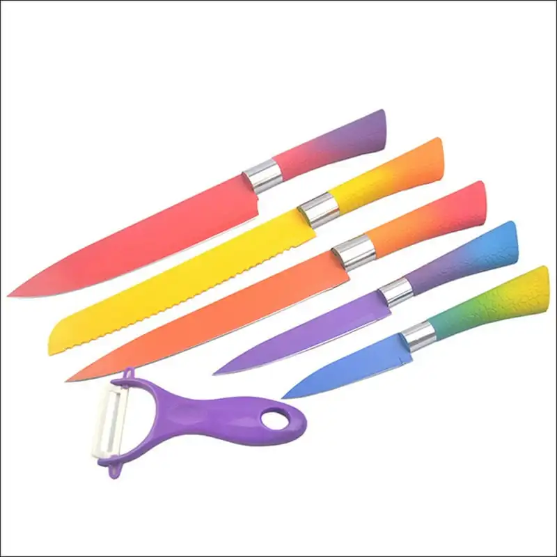 

6-Piece knife setColorful Stainless Steel Kitchen Tools, stainless steel super Butter knife spreader Ginger grater mini Butter