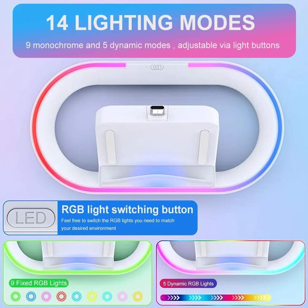 For PS5 Portal Charging Dock Streaming Handheld Type-C Charging Stand with RGB Light Charger Station For Sony Playstation Portal