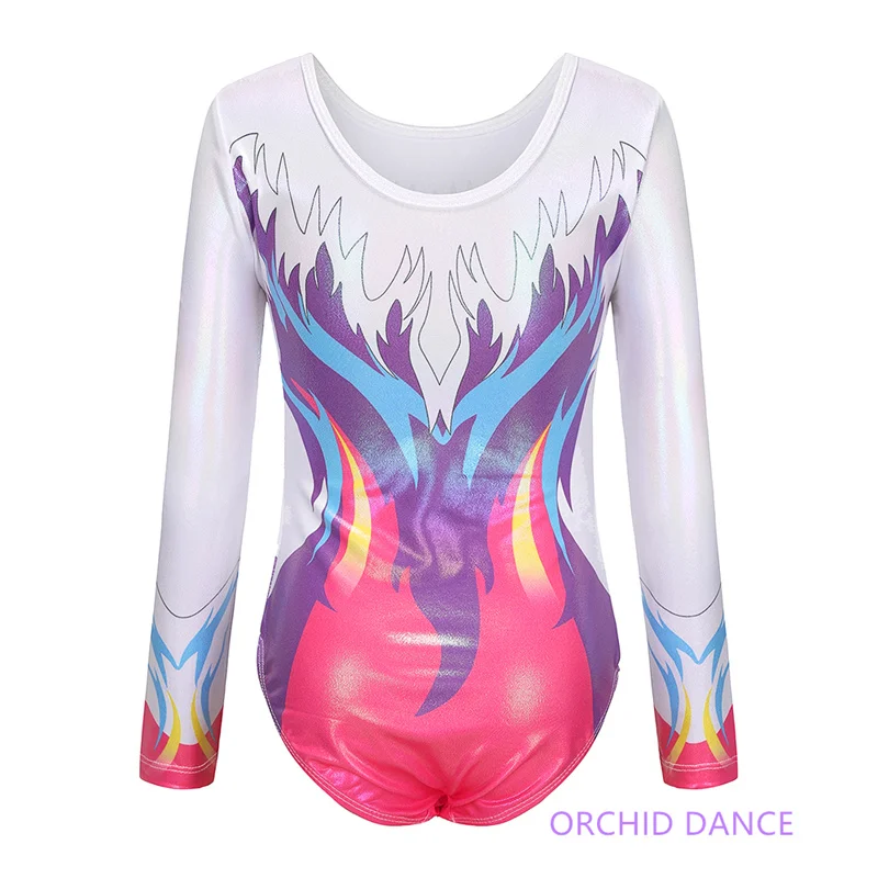 Kids Girls Children Long Sleeves Artistic Rhythmic Gymnastics Leotards Costumes ballet leotard dance leotard girls dance costumes