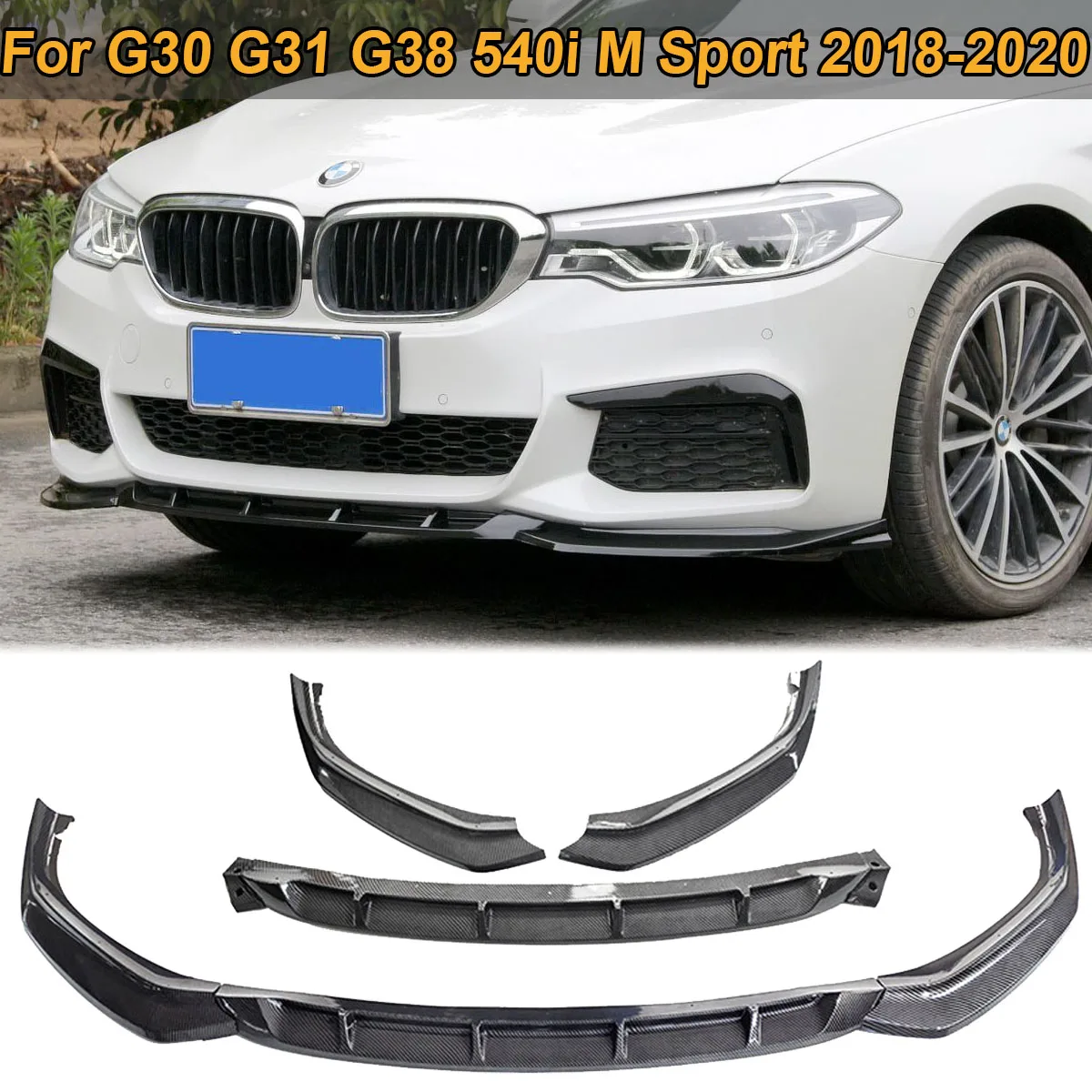 Front Bumper Lip Spoiler Splitter Deflector Guards Body Kit For Bmw 5