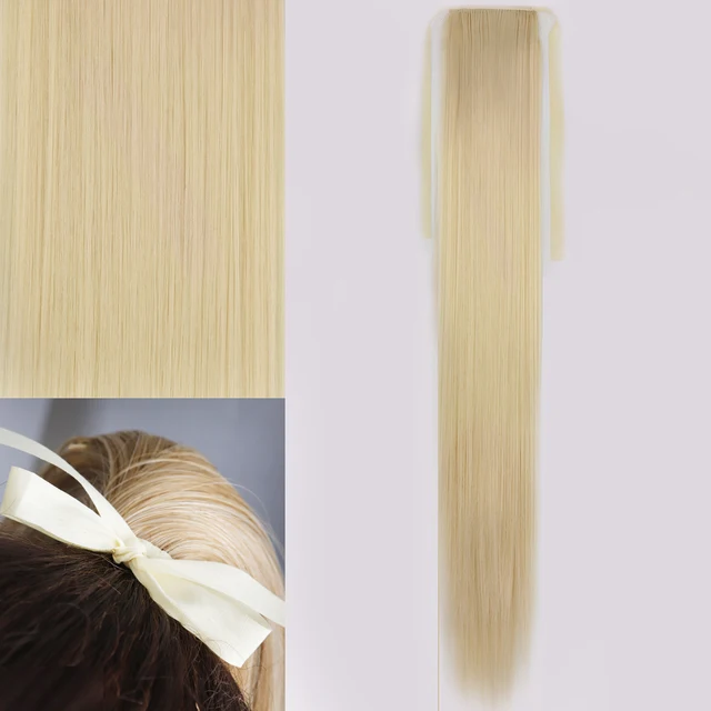 MERISIHAIR Synthetic Long Straight Wrap Around Clip In Ponytail Hair Extension Heat Reistan Pony Tail Fake Hair 13-613
