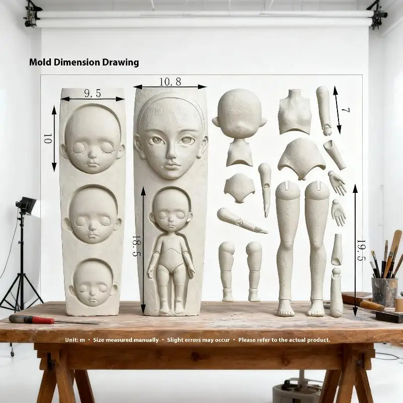 3D 인형 얼굴 몰드 네일 아트 몰드 실리콘 네일 몰드 DIY 쥬얼리 제작 귀여운 소녀 참 장식 도구