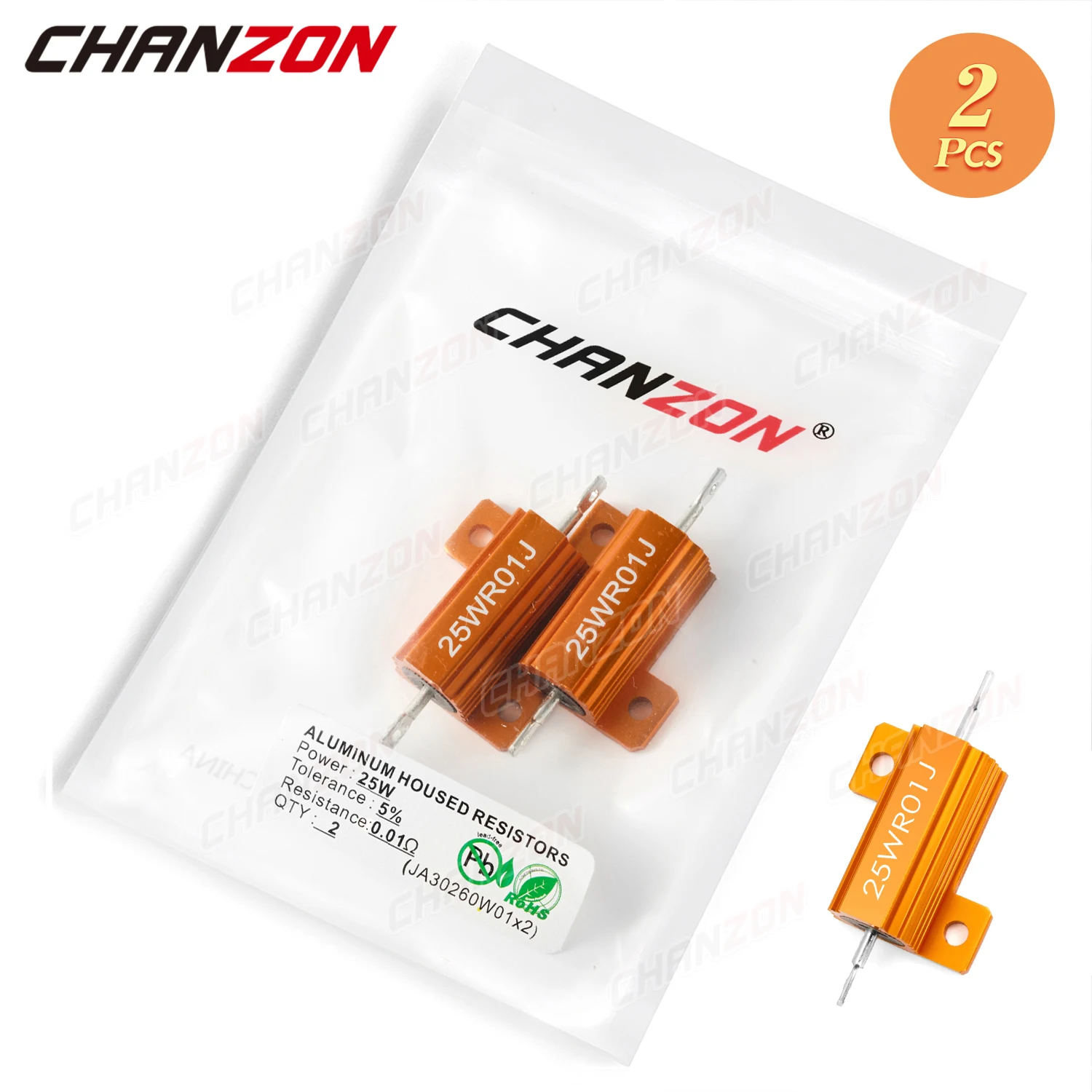 2Pcs 25W 50W 10W Wirewound Aluminum Resistor High Power Resistance 0.01 0.5 1 2 3 4 5 6 8 10 16 20 25 50 75 1K 10K ohm Resistors wirewound resistor