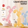 Baby Nursing Teething Toy Baby Teether Teething Pain-Relief Tool for Toddler Infant Newborn Rabbit Shape Silicone Teether Cares 3