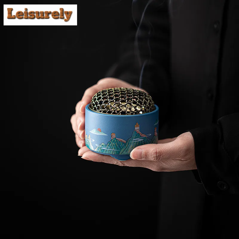 Antique Great Wall Plate Incense Holder Zen Incense Waterfall Incense Burners Consecrate Censer Tea Ceremony Accessories Craft